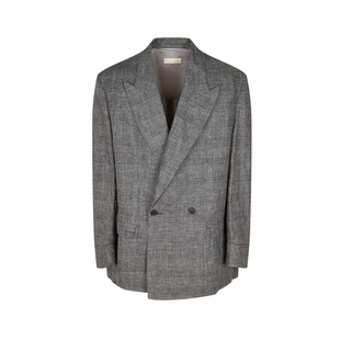 速写男装春秋季新款双排扣西服宽松时髦潮前卫设计休闲风西装外套