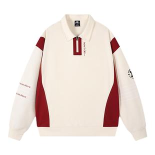 【周深同款】Treed泰迪美式潮宽松字母刺绣加绒polo卫衣男女秋冬