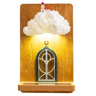 阿楹 高级轻奢氛围墙壁灯免接线可爱儿童房卧室床头架小夜灯充电