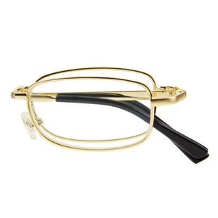 折叠玻璃镜片老花镜男式带腰包盒真皮高清放大老光眼镜名牌拆叠真