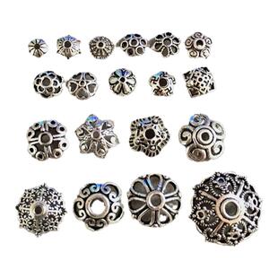 925银隔片花托 纯银配饰隔珠DIY佛珠星月菩提手链念珠配件