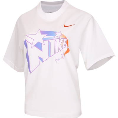 NIKE耐克女子宽松休闲运动篮球圆领短袖T恤IR7010-100