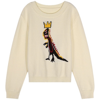 今屿花花白色毛衣女外穿