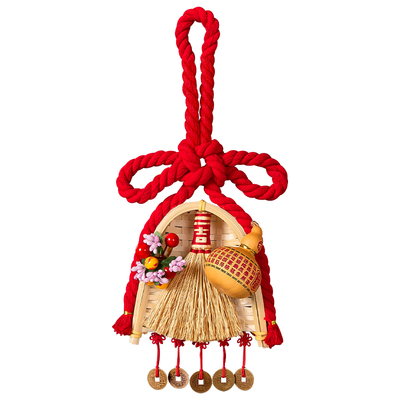 乔迁之喜装饰扫把簸箕挂件