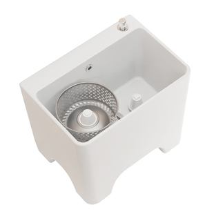 梦越拖把池高脚双驱动家用拖布池阳台卫生间陶瓷室外拖把盆带龙头