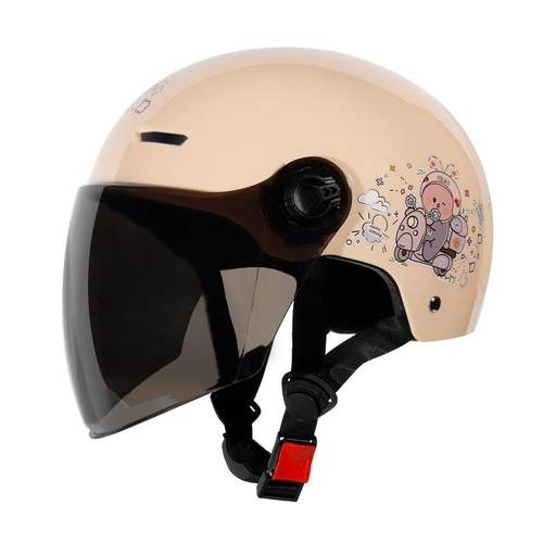 3C认证电动车头盔男女夏季防晒不压头发四季通用可爱高颜值半盔