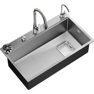 杰岛D8pro原色304不锈钢厨房水槽大单槽右下水加厚定制洗菜盆8848