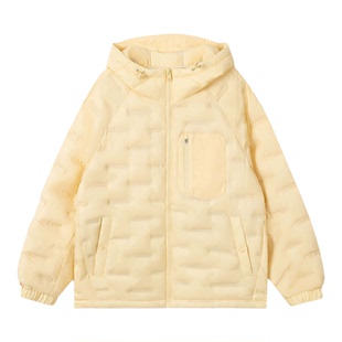 ROCOCO洛可可奶黄色连帽短款羽绒服女轻薄保暖宽松百搭冬季外套