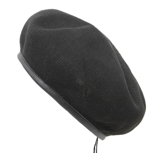 黄明昊同款贝雷帽子男女毛呢可调节飘带镂空网眼黑色画家帽皮边潮