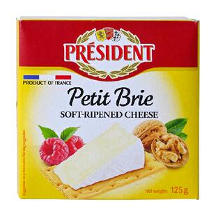 总统布里奶酪原制干酪天然芝士块配红酒即食芝士法国进口