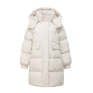 2025年新款羽绒服女款秋冬长款加厚宽松连帽可脱卸白鸭绒时尚外套