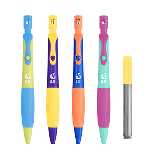 德国施柏德2.0自动铅笔粗芯小学生一二年级高颜值幼儿园用hb正姿软握洞洞笔儿童入门按动控笔训练铅笔送铅芯