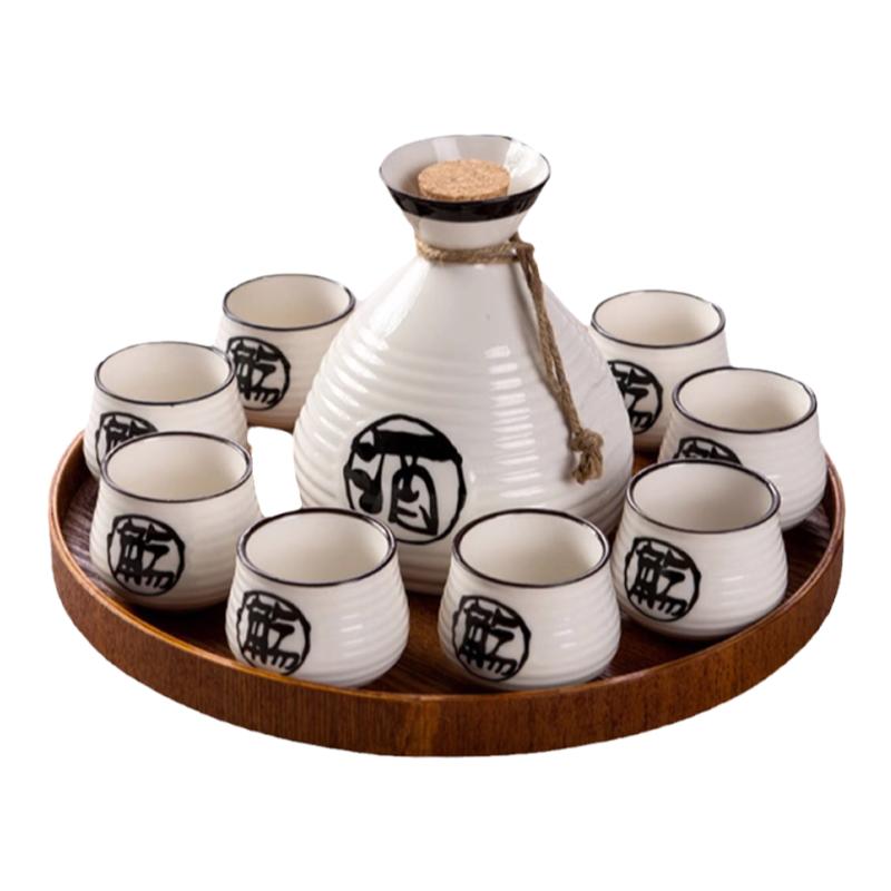 日式酒杯套装清酒酒具家用陶瓷复古小酒杯白酒分酒器温酒壶小酒盅