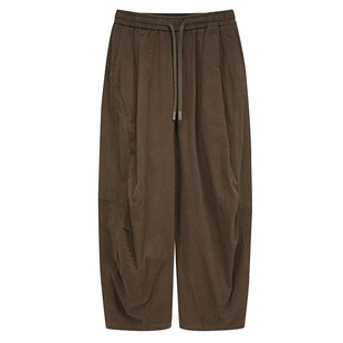 品质 秋冬日系复古设计师剪裁宽松坠感通勤小众灯笼九分男阔腿裤