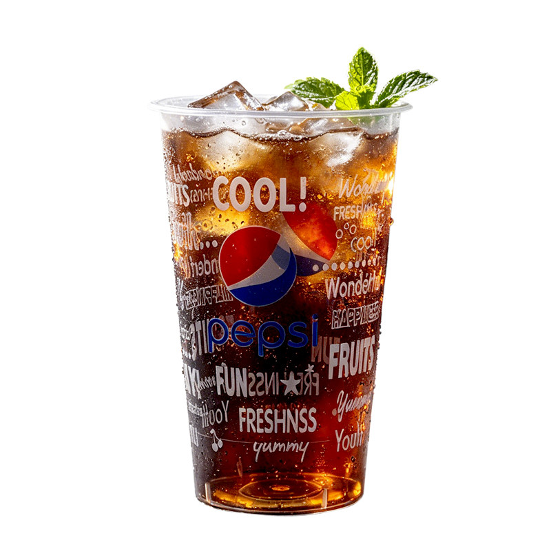 注塑杯可乐杯带盖500ml700ml商用