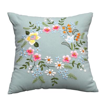 刺绣抱枕材料包靠背花卉客厅手工