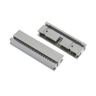 压线式简易牛角2.54mm 带耳固定 无耳 带扣 FC灰排线IDC3 10P-64P