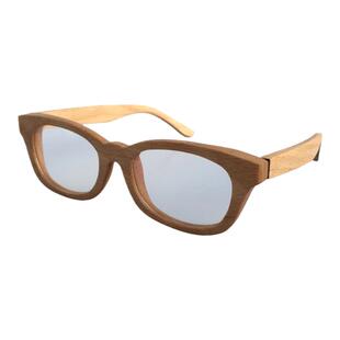 椭圆蝶形原色榉木框光学眼镜 实木制框架平光眼镜 有切口可换镜片