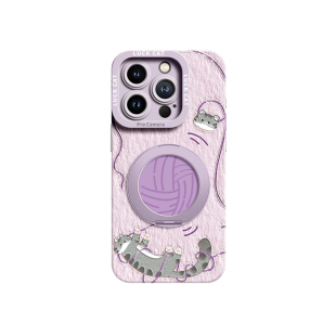 Magsafe磁吸GGUU适用苹果17promax手机壳iPhone17套17pro毛线小猫斜挎背带air新款16支架pro硅胶15女14挂绳外