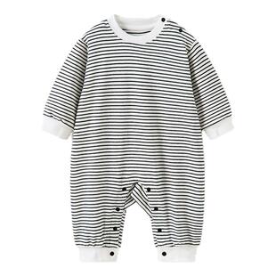 童泰婴儿连体衣春秋季宝宝衣服男童女童休闲外出哈衣爬服时尚童装