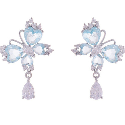 「薄荷蓝调」清冷感蓝色耳饰