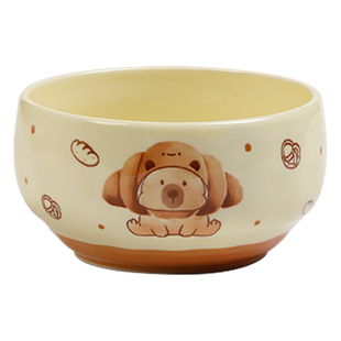 可爱卡通陶瓷饭碗家用2025新款大肚碗高颜值喝汤碗儿童早餐碗专用