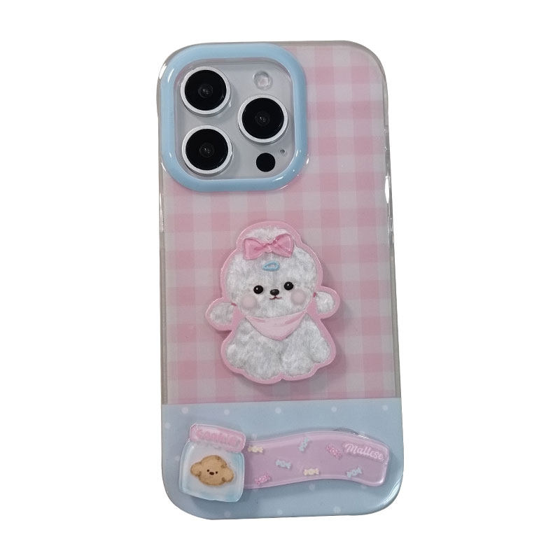 立体可爱小狗适用苹果14手机壳卡通iphone17promax新款13pro防摔16ProMax硅胶15女款17pro日
