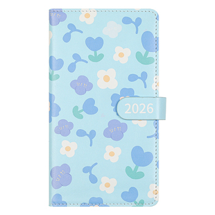 花卉日程本a6周计划本2026年新款笔记本子高颜值ins工作打卡日记本随身便携口袋小本子时间管理效率手册定制