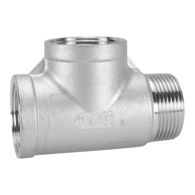 1.2寸304不锈钢管件三通对丝内外丝管古活接堵头堵帽DN32通丝直接