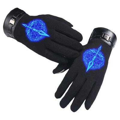 加绒加厚保暖荧光骑行触摸屏手套