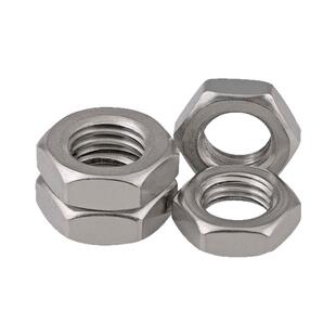 304不锈钢细牙薄螺母六角细牙螺帽M8M10*1M12m14M16M18M60*1.5*3