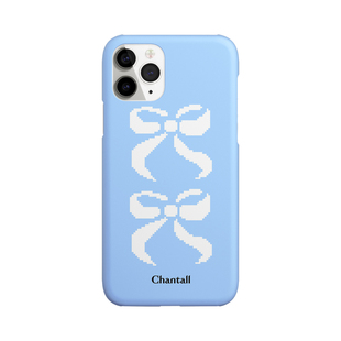 青桃原创温柔蓝色蝴蝶结苹果17promax手机壳 iPhone15pro简约ins风保护套 16小众韩系高级感17pro菲林外壳