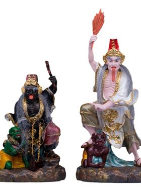 黑白无常神像站山踩鬼七爷八爷佛像谢范将军大二伯爷阎王护卫摆件