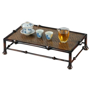 中式大漆筇竹家具竹编榻榻米茶桌飘窗炕几茶几便携泡茶桌茶台炕桌