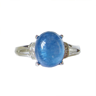 捡漏天然冰种海蓝宝戒指女S925纯银戒托水晶魔鬼蓝尼泊尔复古霸气