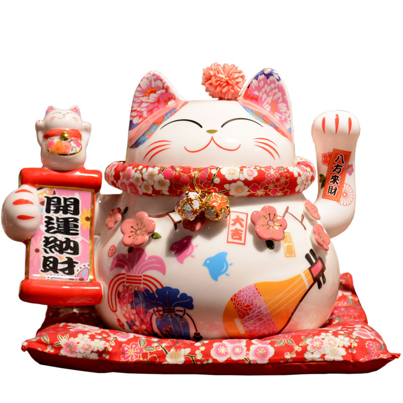 和猫坊正版中号摇手招财猫摆件