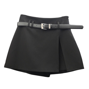 YIMOXI高腰短裙裤女前开叉2026春夏秋A字裙百搭显瘦短裤裙半身裙