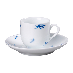 左茗右器纯手绘蝴蝶兰陶瓷主人杯单杯带把家用喝茶杯个人品茗杯子