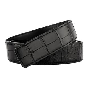 莫仕顿自营美洲尼罗鳄鱼皮皮带黑色替换腰带定制男士真鳄鱼腰带