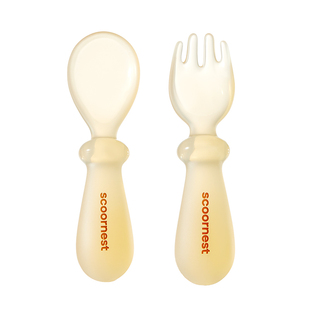 科巢宝宝勺子婴儿吃饭训练勺自主进食勺学食儿童硅胶辅食勺鸡腿勺