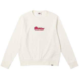 Dickies帝酷适秋冬字母LOGO刺绣圆领毛圈布内里美式卫衣 男女情侣