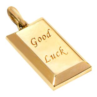 韩国流行14k黄金项链女 简约几何金砖字母精致素金锁骨链坠吊坠