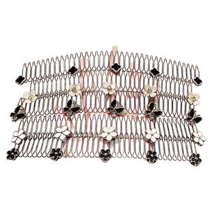 合金仿珍珠发饰爆款山茶花碎发梳毛发碎发整理神器发箍发夹后脑勺