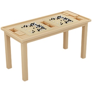 实木双层围棋桌中小学生培训下棋桌学校辅导班象棋桌儿童五子棋桌
