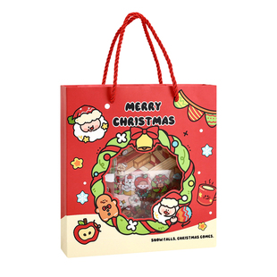 元旦新年礼物创意小礼品伴手礼小学生红苹果文具套装笔记本本子过年手账礼盒贴纸儿童女孩玩具生日礼物幼儿园