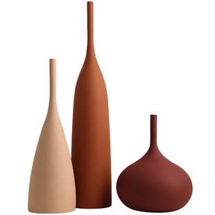 创意法式复古拉丝花瓶摆件客厅插花电视柜玄关斗柜景德镇陶瓷装饰