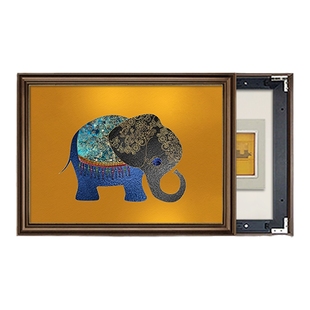 美式电表箱装饰画免打孔配电箱遮挡挂画空开箱电闸盒盖板大象壁画