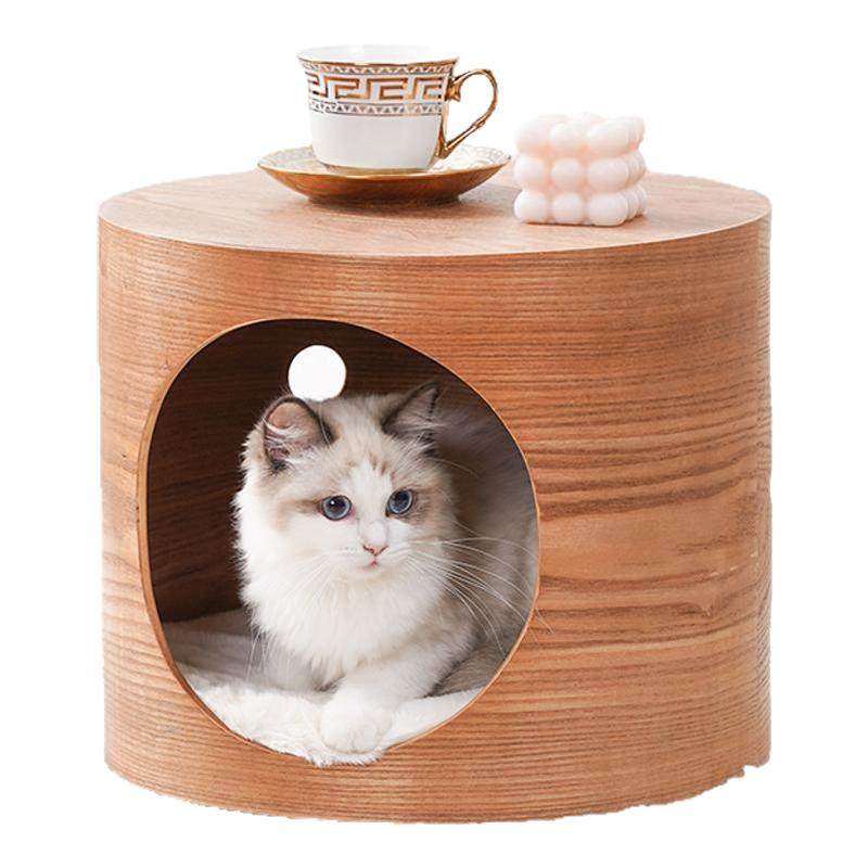 猫咪透明太空舱猫窝猫爬架实木亚克力猫屋胶囊木质猫产房四季通用