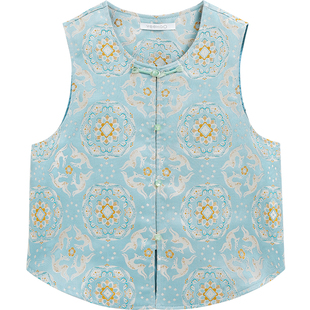 英氏童装女童汉服马甲2026春装新款中国风马夹新中式古风唐装上衣