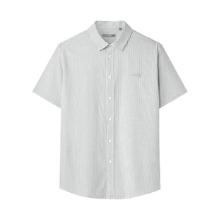 海澜之家商务纯棉短袖衬衫男26夏季条纹休闲衬衣男款宽松百搭上衣